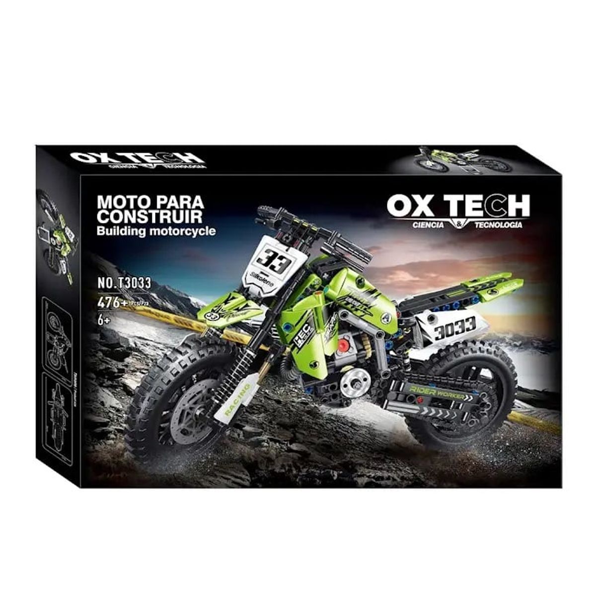 OX TOYS - OX Tech Juguete para construir motocicleta 476 piezas