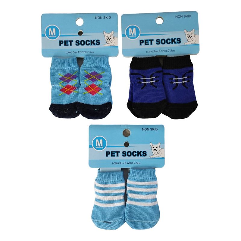 GENERICO - Medias Antideslizantes Suaves Calcetines 4 Piezas Mascotas
