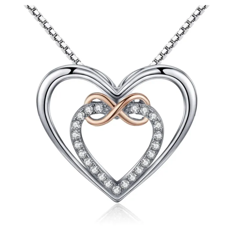 ALHAJAS - Collar Cadena Para Mujer Dije Corazón Amor Infinito En Plata 925