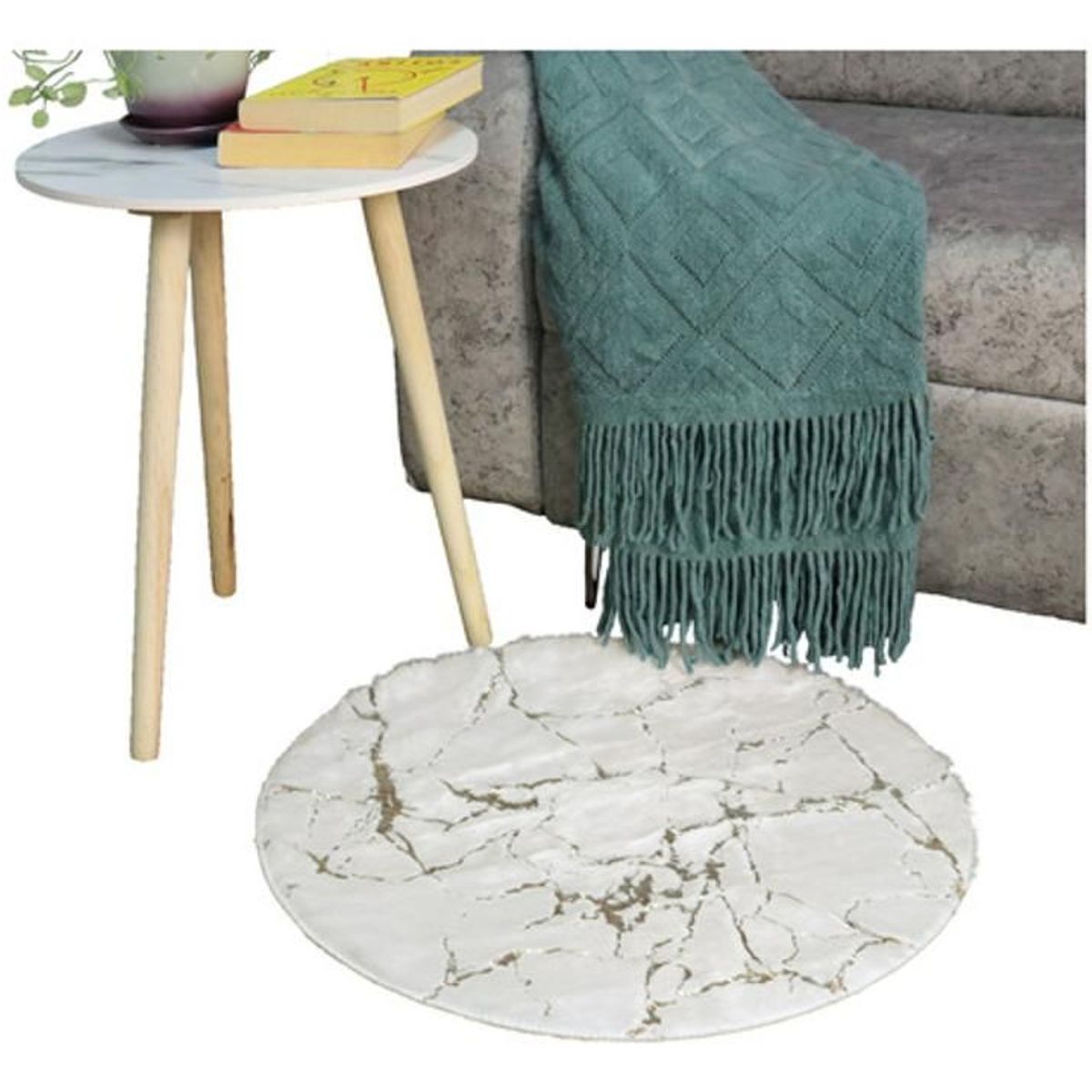 DIMATEX LEON - Tapete Alfombra Peluda Circular Decorativo 58x58cm Refpolar