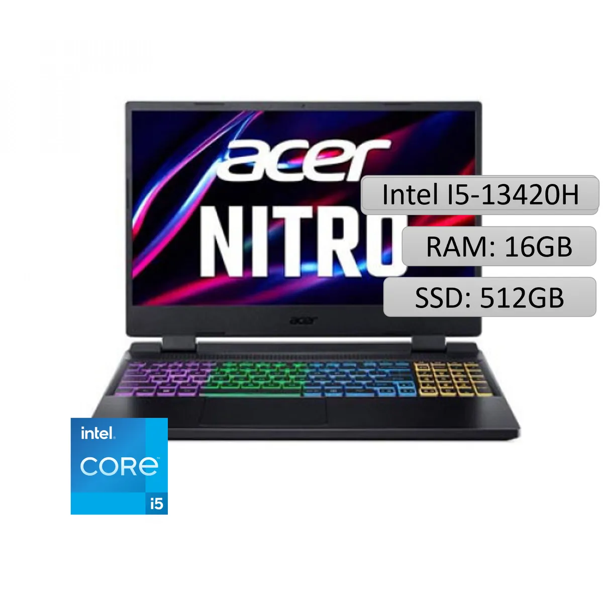 ACER - PORTATIL ACER NITRO AN515 INTEL CORE I5 13420H 15.6 RAM 16GB - SSD 512GB - RTX3050 6GB