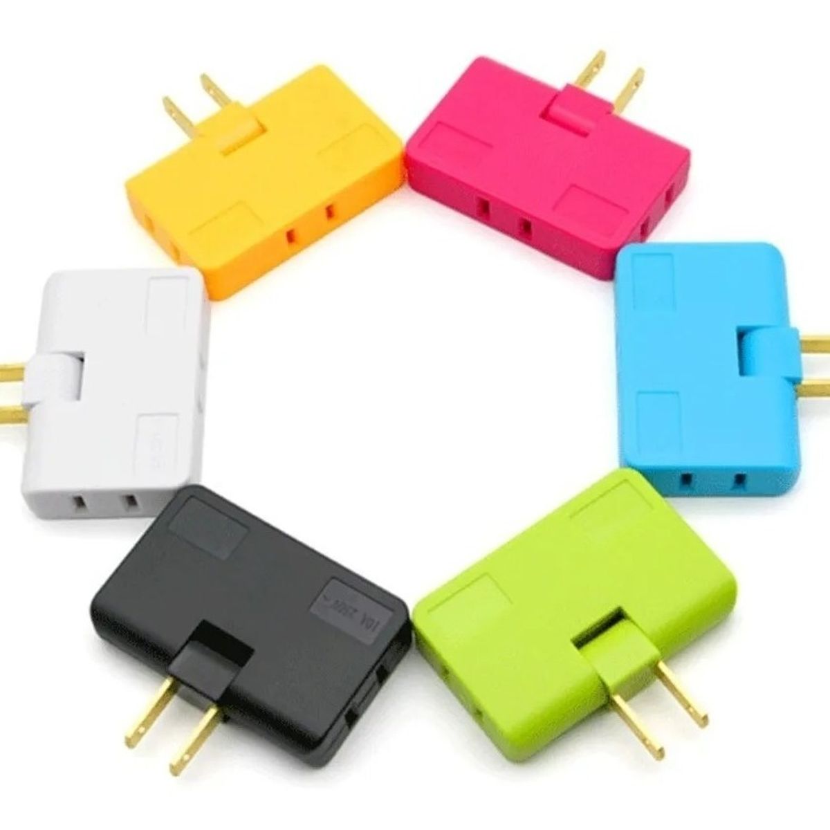 GENERICO - Toma Corriente 3 Puestos Adaptador Giratorio 180° Salidas