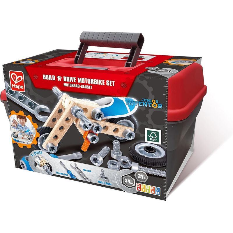 HAPE - Set De Motricidad Construcción De Motocicleta Hape Niños
