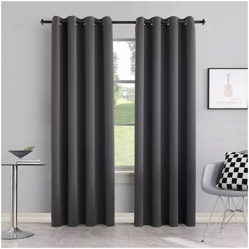 ONE PIXEL - Combo Cortinas Blackout Anti Luz 2 Paños 140x225 100% Oscura - Negra