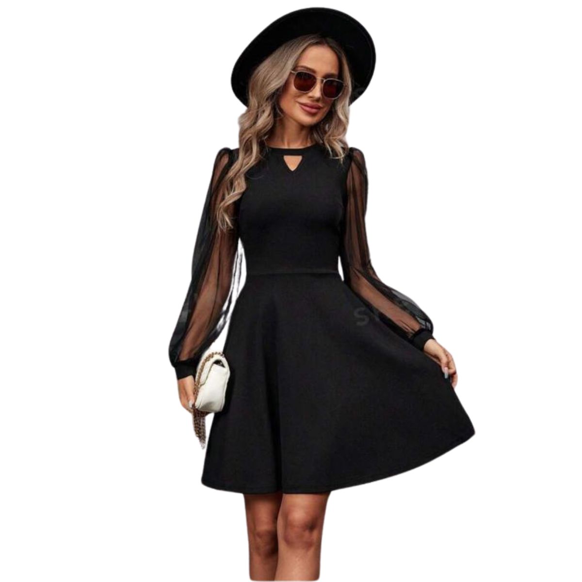 NEGRELI - VESTIDO DE MUJER SEMI-ROTONDO REF-4032