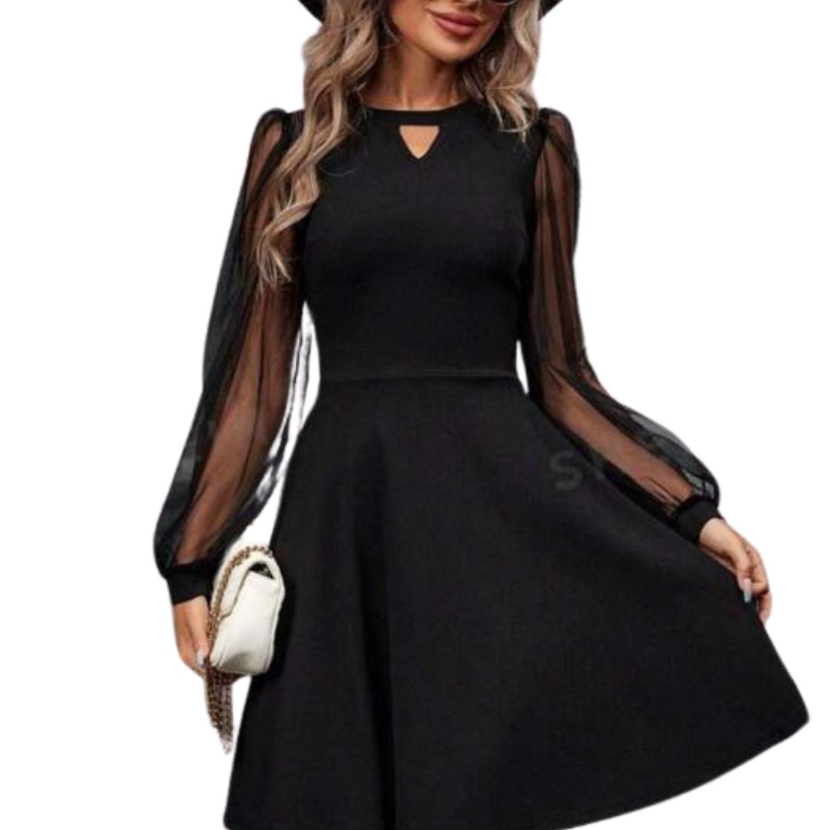 NEGRELI - VESTIDO DE MUJER SEMI-ROTONDO REF-4032