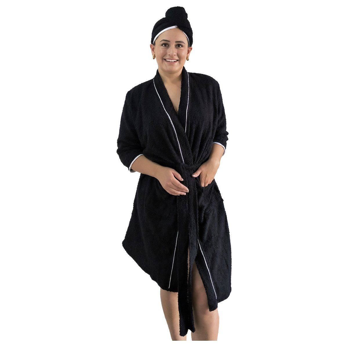 SACATE - Toalla Salida de baño dama + toalla cabello - Secado Sencillo