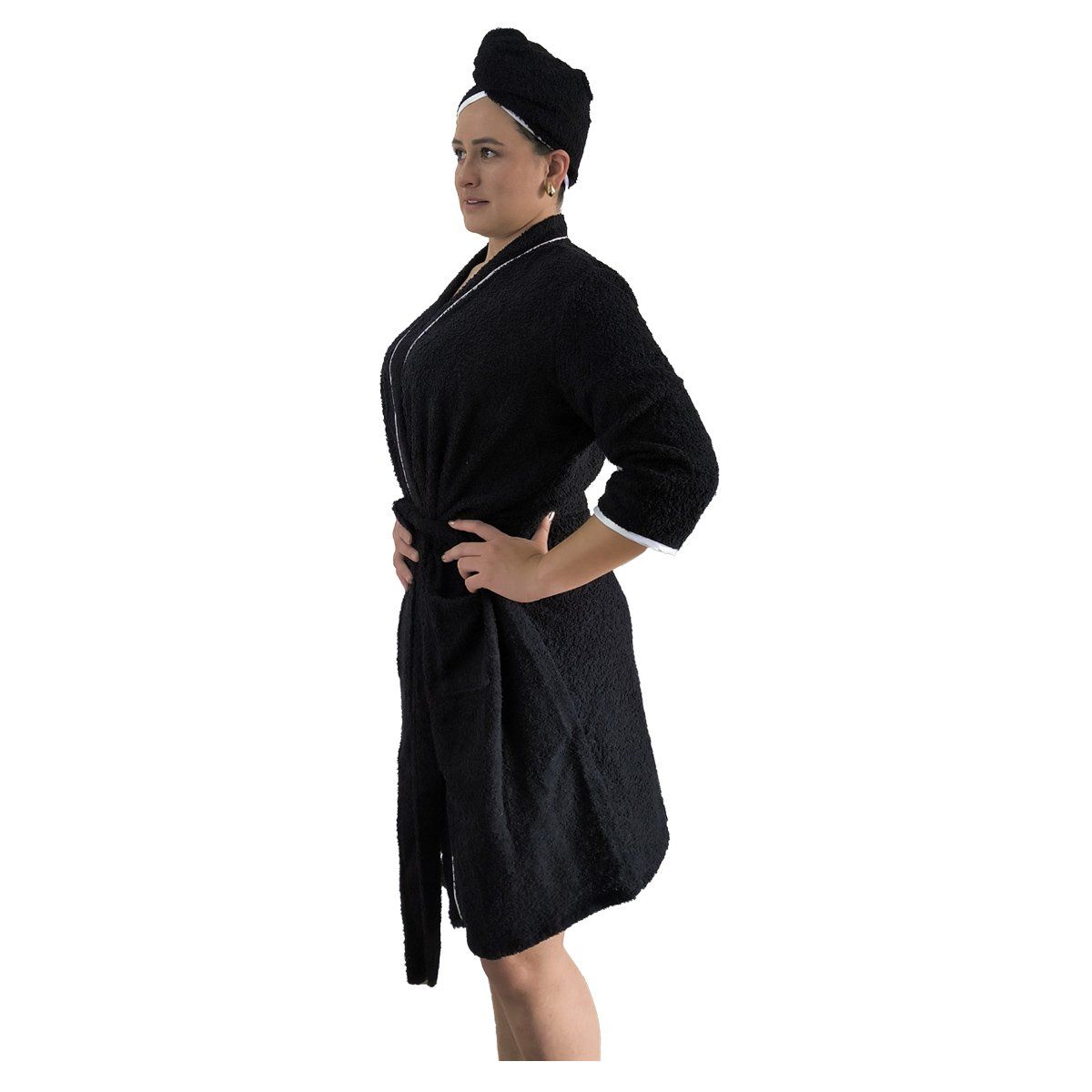 SACATE - Toalla Salida de baño dama + toalla cabello - Secado Sencillo