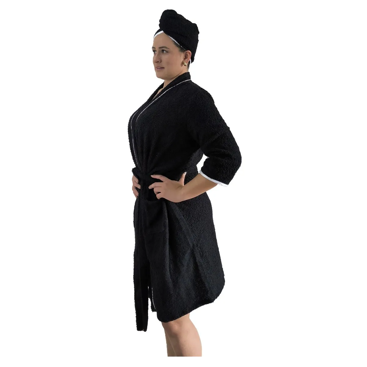 SACATE - Toalla Salida de baño dama + toalla cabello - Secado Sencillo