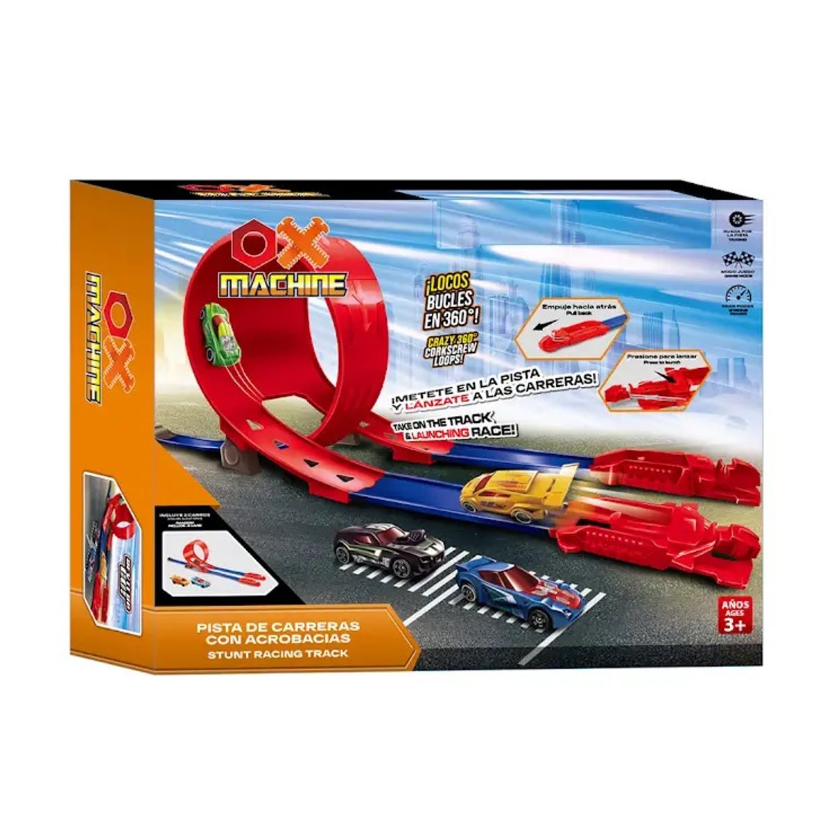 OX TOYS - Pista de expulsión con 2 carros, carros surtidos OMT24035