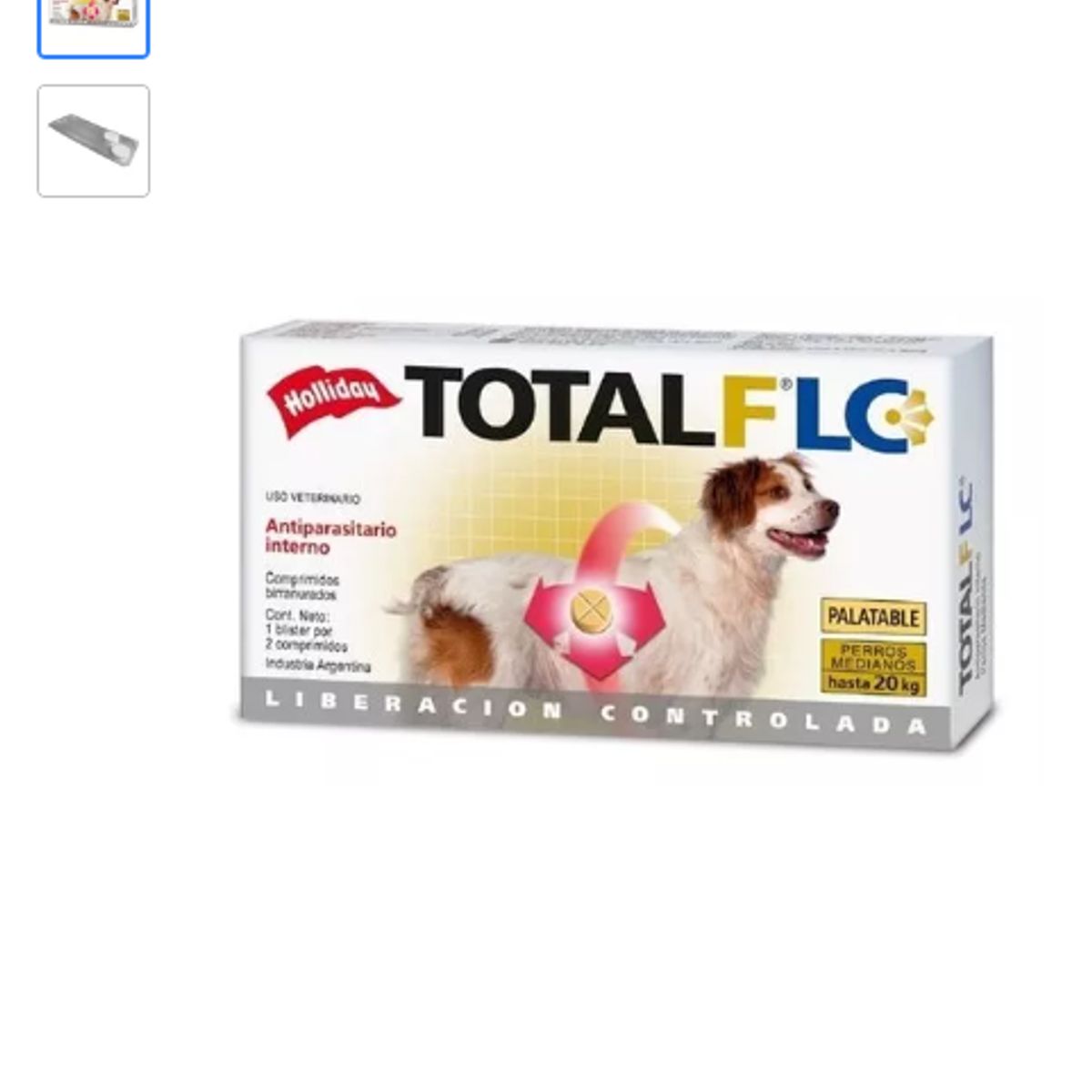 HOLLIDAY - Total Flc Antiparasitario Perros Medianos De 10 A 20 Kg X 2u
