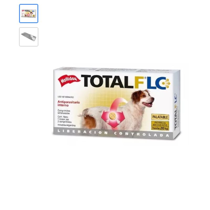 HOLLIDAY - Total Flc Antiparasitario Perros Medianos De 10 A 20 Kg X 2u