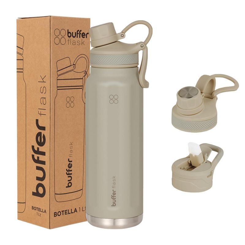 BUFFER FLASK - Termo Botella Termica Agua Acero InoxBuffer1l+tapas - Gris