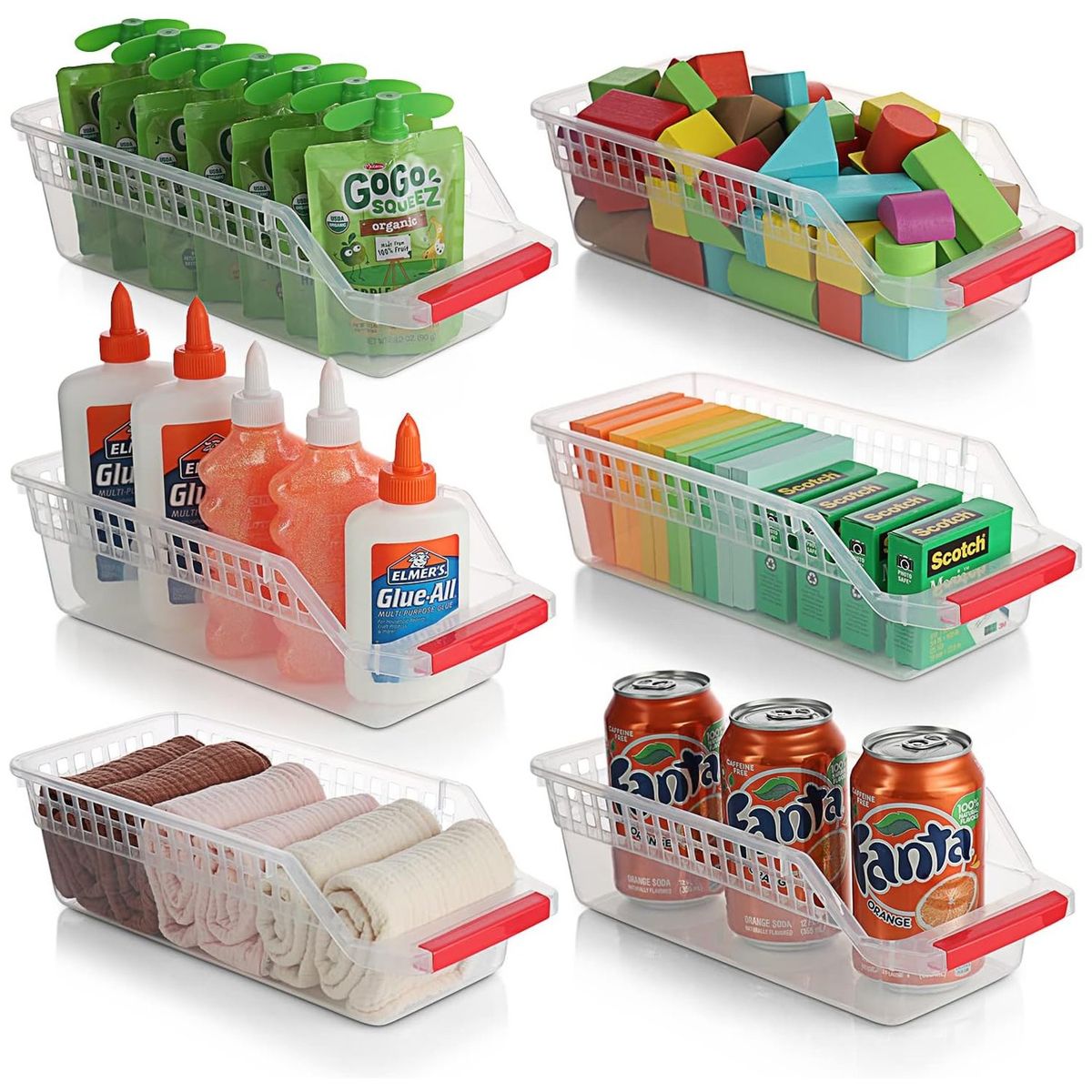 ONE PIXEL - Organizador De Nevera Y Cocina Combo X6 Contenedores Almacenamiento