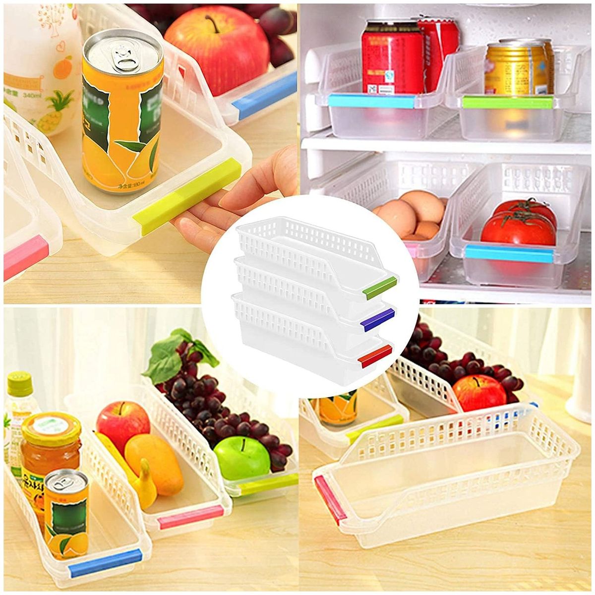 ONE PIXEL - Organizador De Nevera Y Cocina Combo X6 Contenedores Almacenamiento