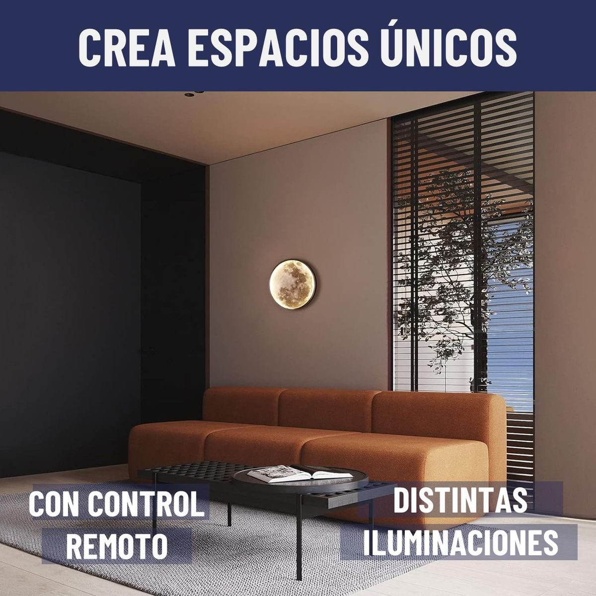 MAXWELL - Lampara De Pared Luna Led Maxwell Decorativa Muro Dormitorio.-