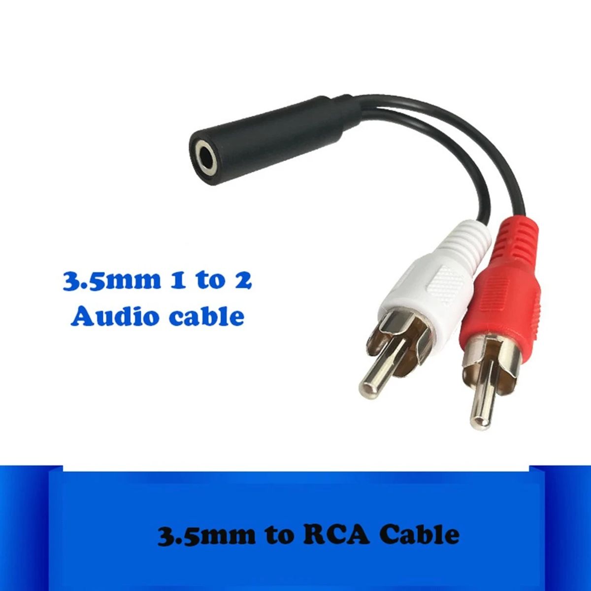 GENERICO - Cable 3.5mm Convertidor Hembra A 2 Rca Macho Audio Estereo