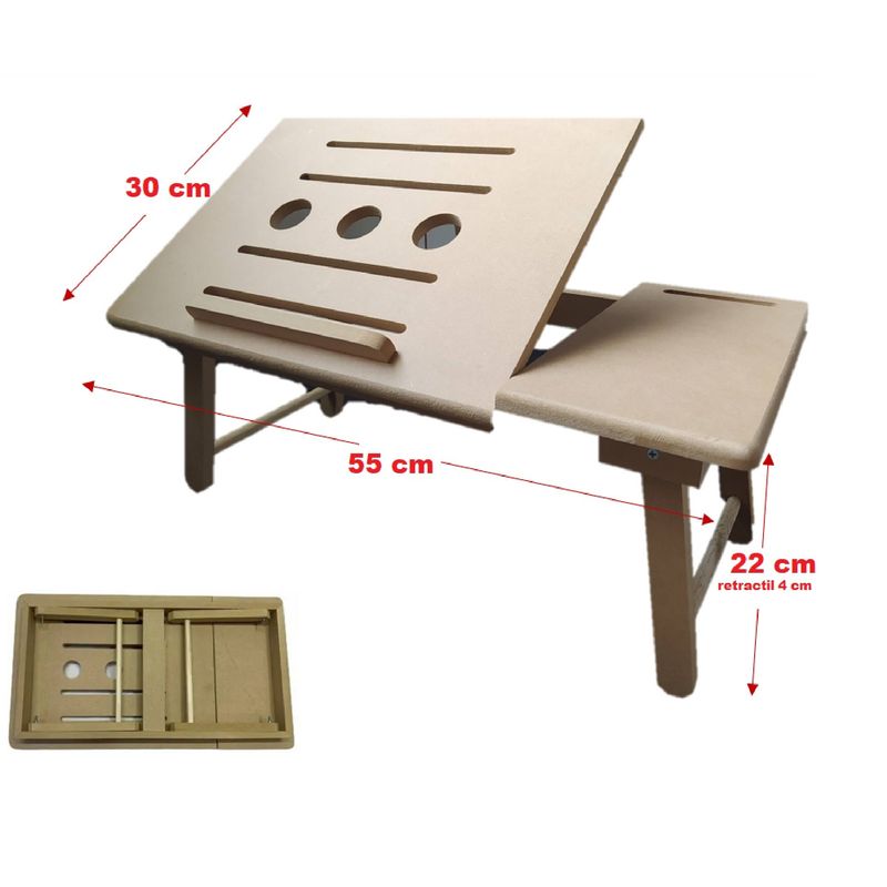 GENERICO - Mesa para Computador Graduable 55 x 32 cm madera MDF