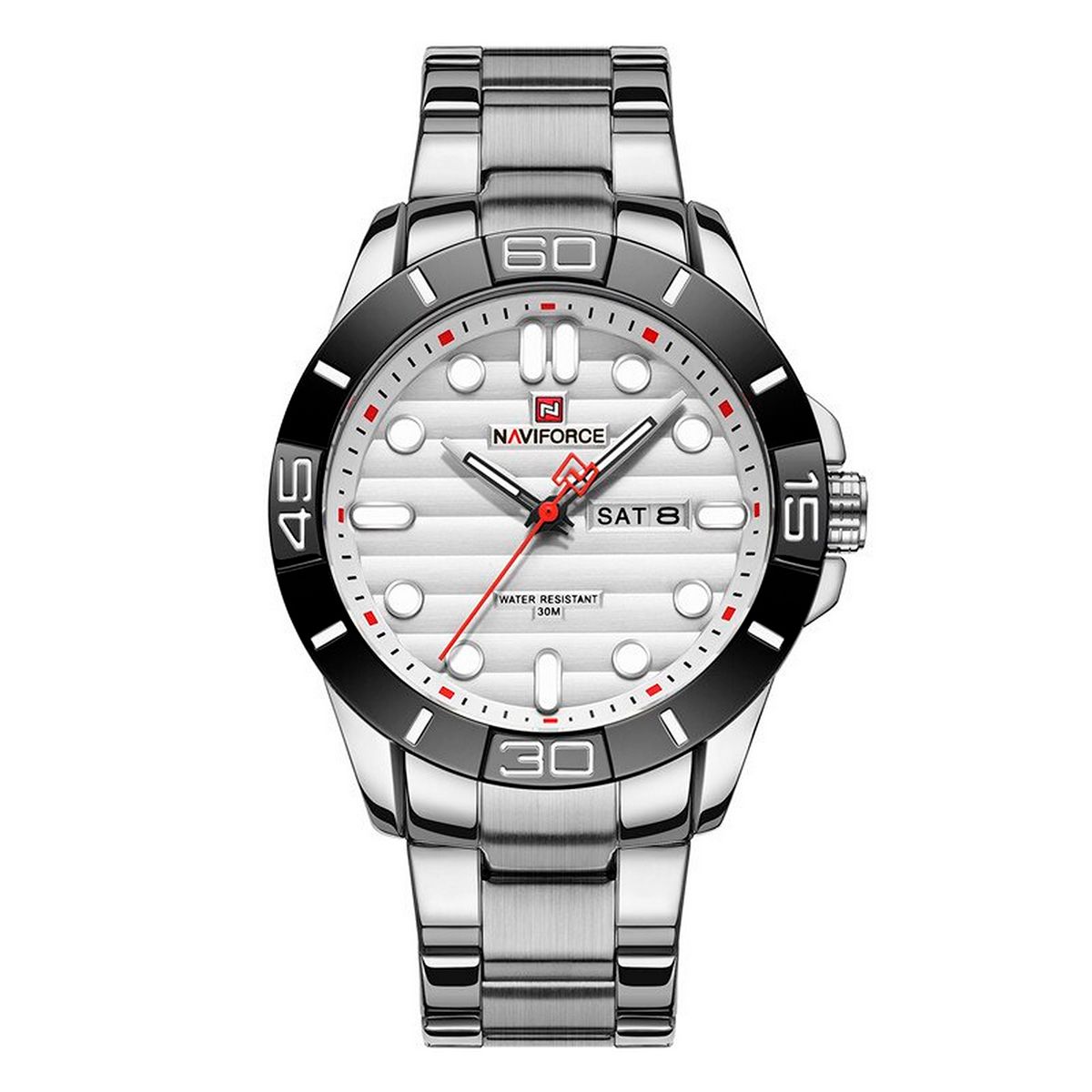 NAVIFORCE - Reloj Naviforce Original Nf 9198 Acero Inoxidable + Estuche