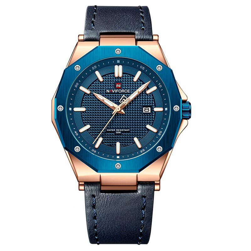 NAVIFORCE - Reloj Naviforce Original Nf 9200 Cuero Hombre + Estuche
