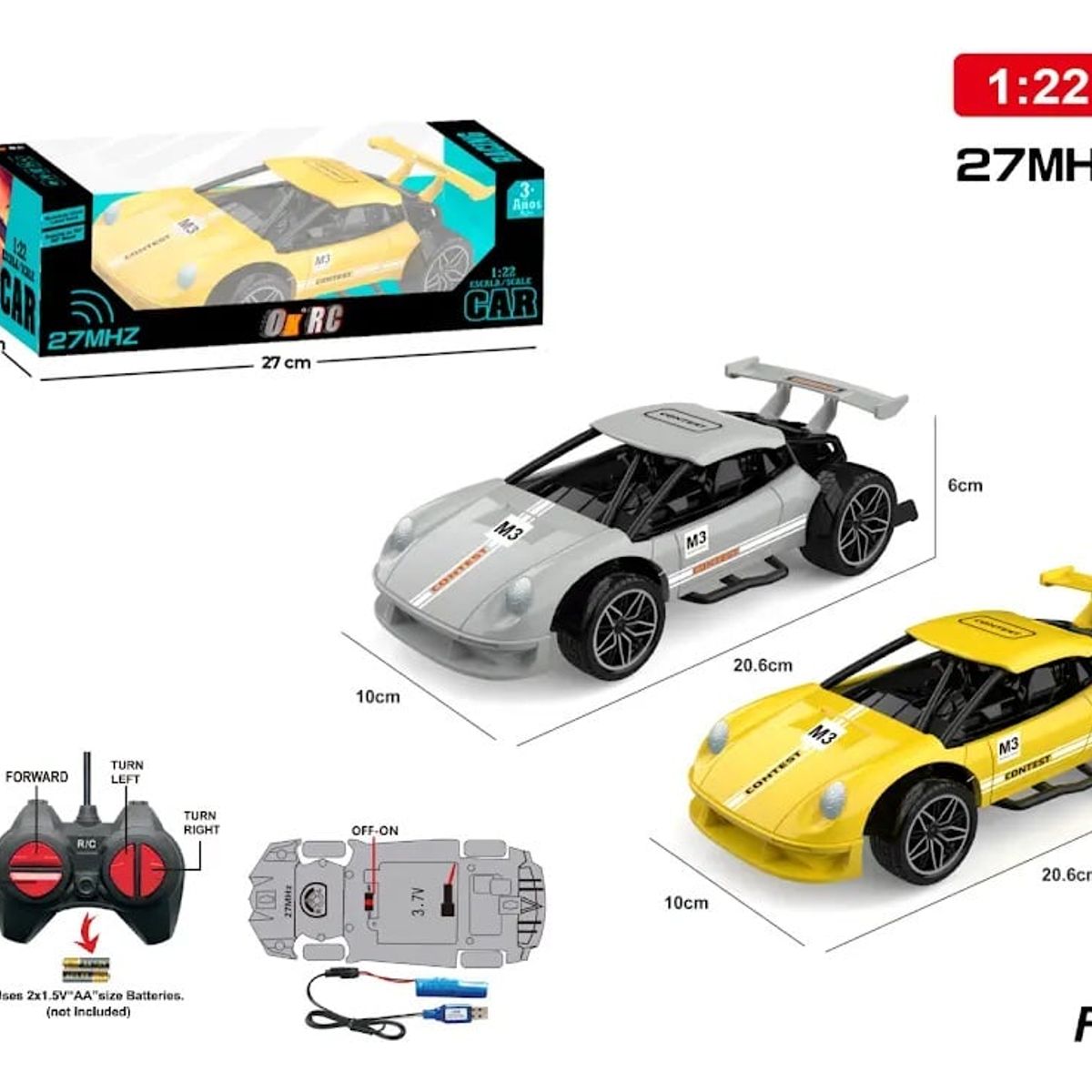 OX TOYS - Carro control remoto colores surtidosbatería recargable