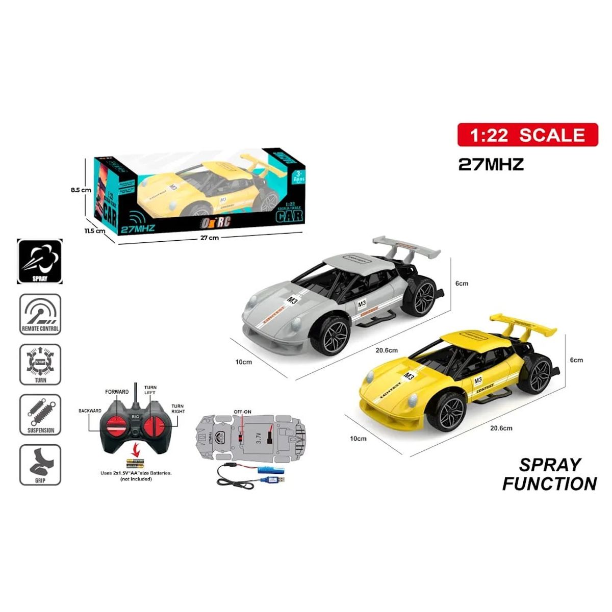 OX TOYS - Carro control remoto colores surtidosbatería recargable