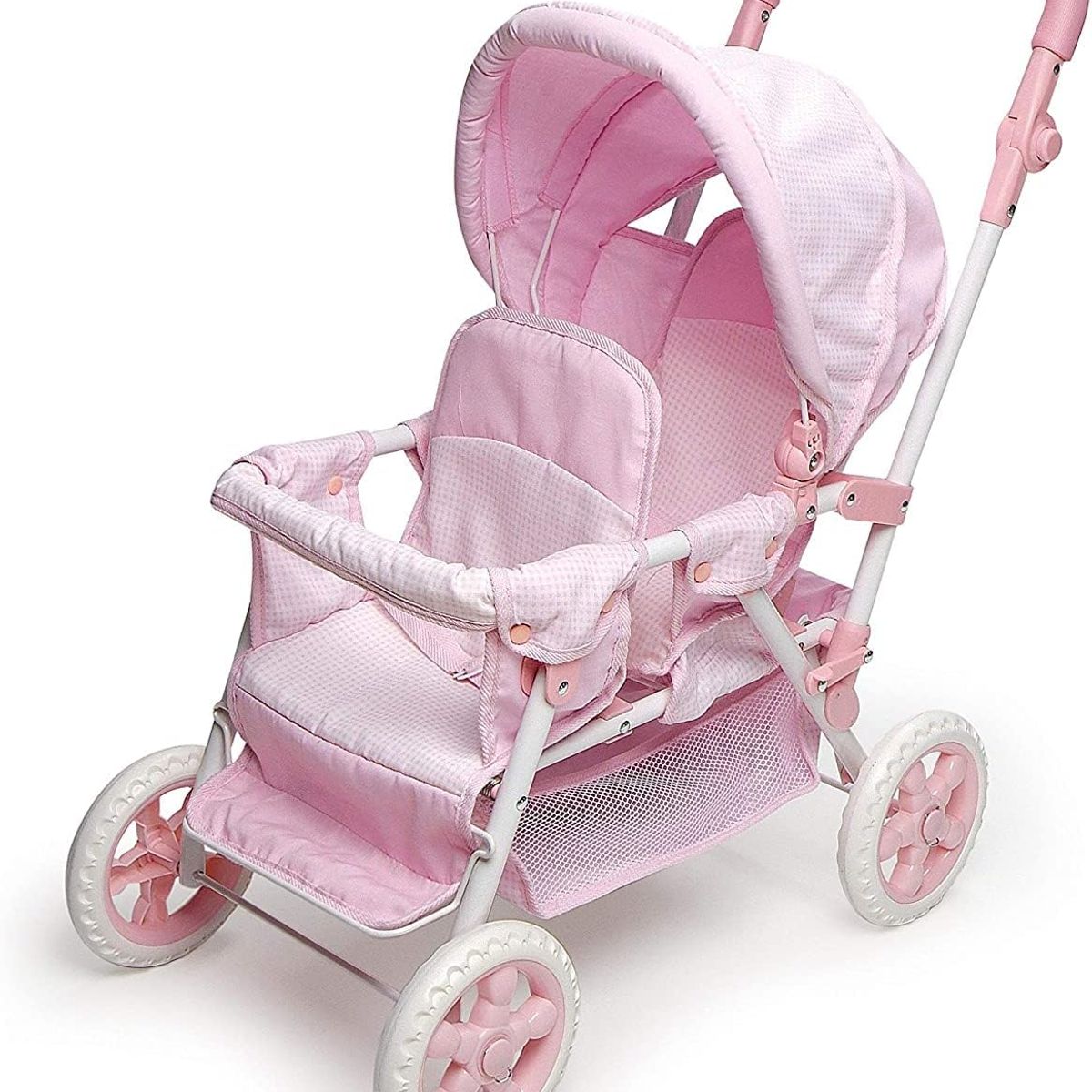 GENERICO - ❤ Coche Doble Rosado ❤ Para Bebe Reborn ❤