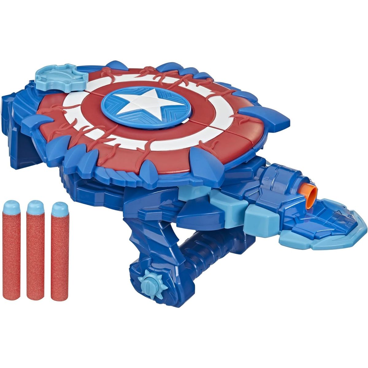 NERF NIÑAS - Lanzador Nerf Mech Strike Marvel Escudo Capitán America