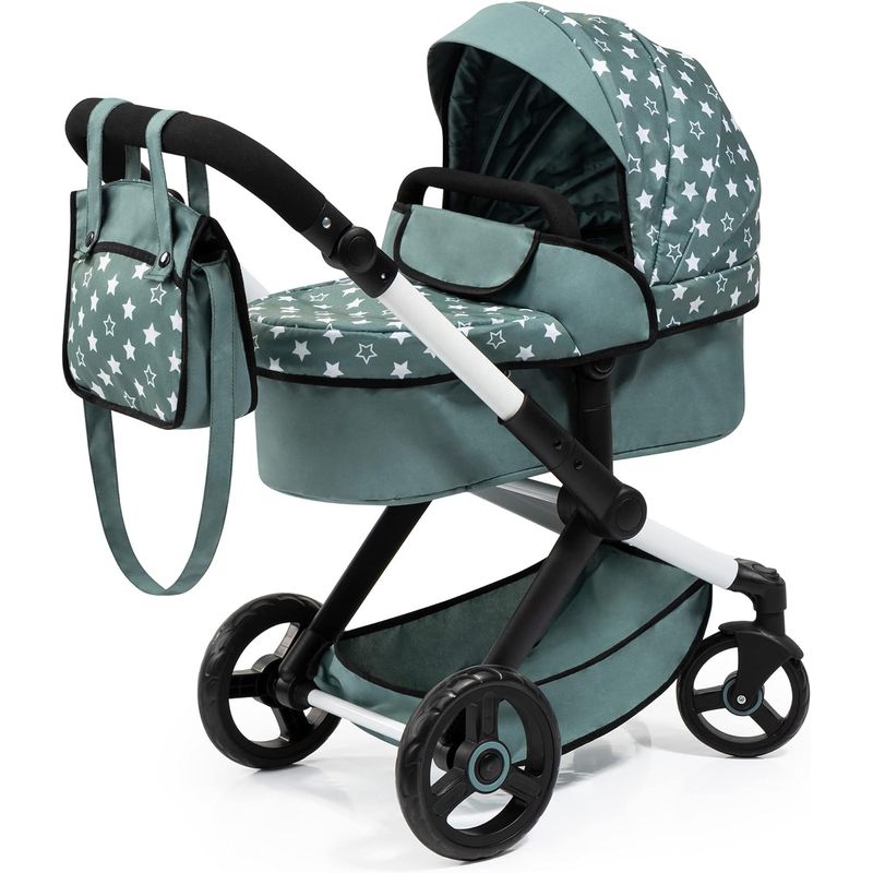 GENERICO - ❤ Coche Gris - Estrellas Blancas ❤ Para Bebe Reborn ❤