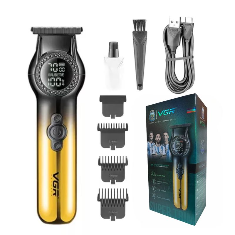 VGR - Patillera Recargable Recortadora Para La Barba Vgr V990 Led