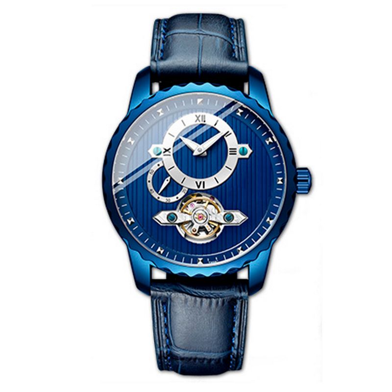 GFORCE - Reloj G-force At856 Automatico Abierto Cuero Casual+ Estuche