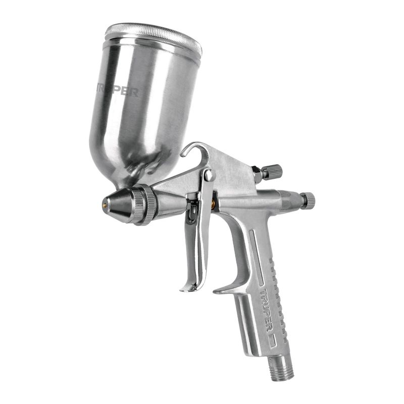TRUPER - Pistola pintar de gravedad retoque vaso aluminio 0.5 mm 130 ml Truper