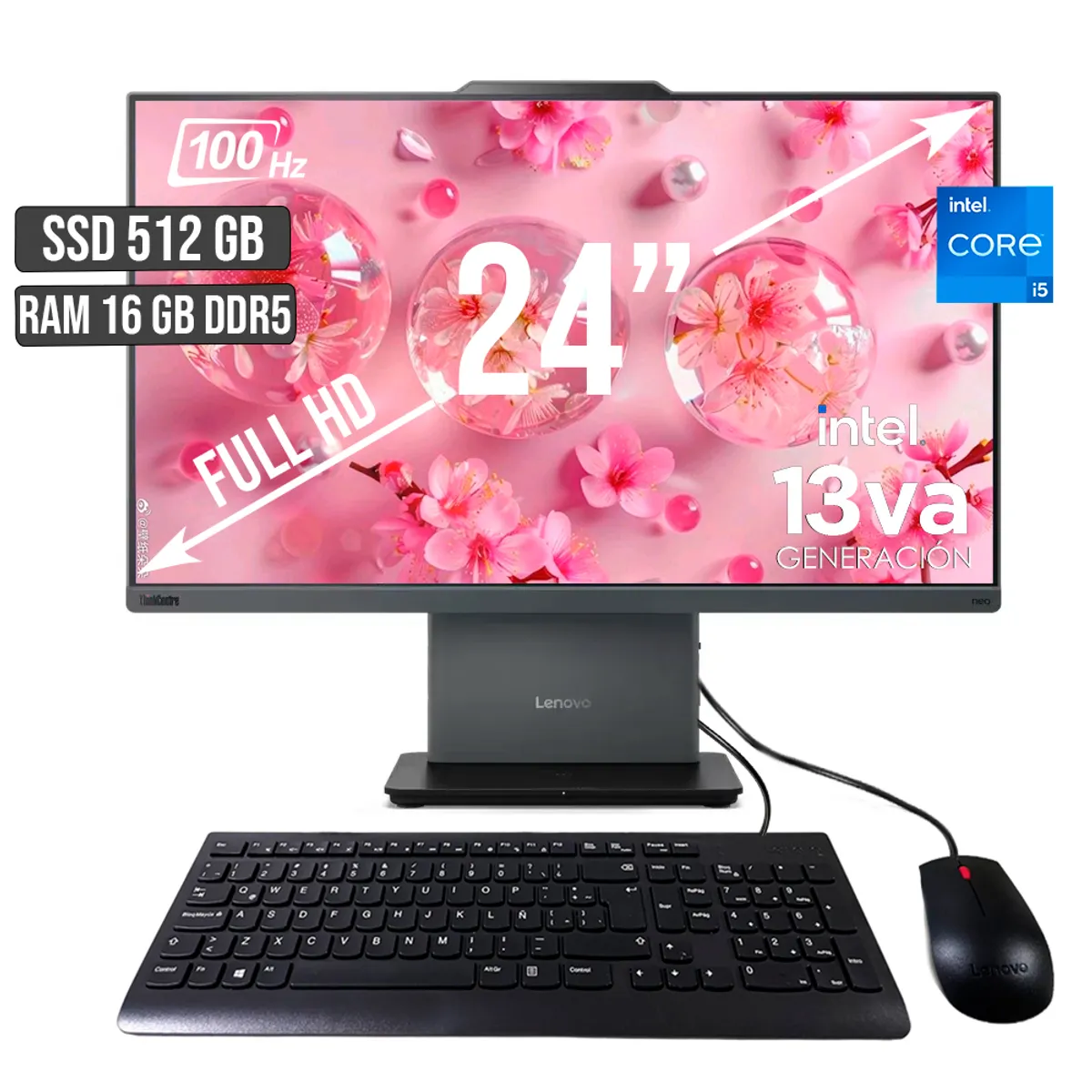 LENOVO - TODO EN UNO LENOVO NEO 50A INTEL CORE I5-13420H SSD 512GB RAM 16GB LED 24 FHD