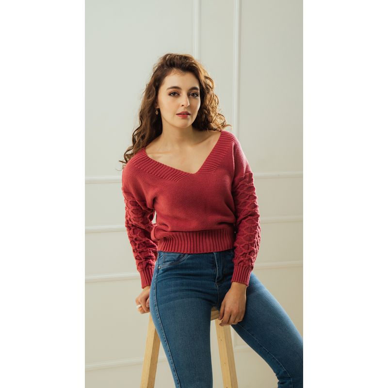 HIGHLAND - Sweater Dan Color Guayaba
