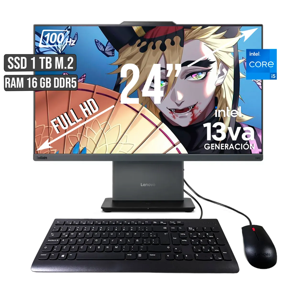 LENOVO - TODO EN UNO LENOVO NEO 50A INTEL CORE I5-13420H SSD 1TB RAM 16GB LED 24 FHD