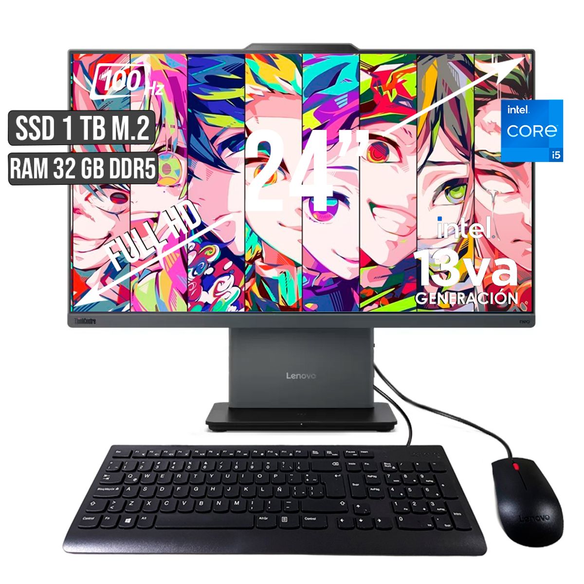 LENOVO - TODO EN UNO LENOVO NEO 50A INTEL CORE I5-13420H SSD 1TB RAM 32GB LED 24 FHD