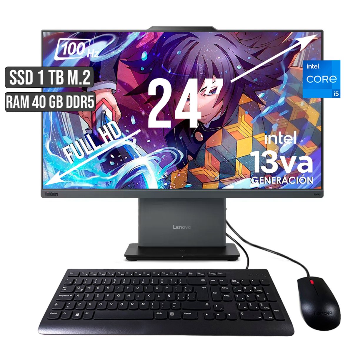 LENOVO - TODO EN UNO LENOVO NEO 50A INTEL CORE I5-13420H SSD 1TB RAM 40GB LED 24 FHD