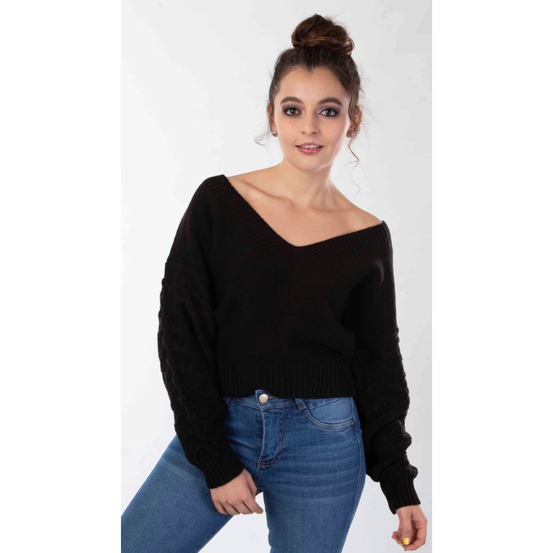 HIGHLAND - Sweater Dan Color Negro.