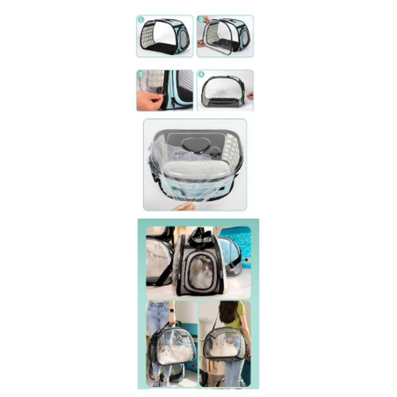 AFM - Bolso plegable transparente para mascotas