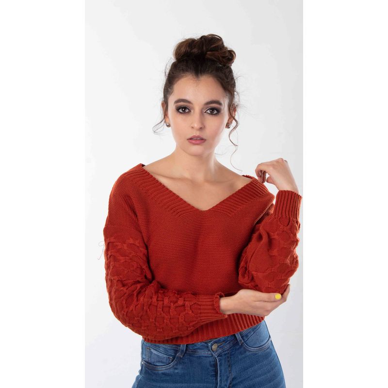 HIGHLAND - Sweater Dan Color Terracota