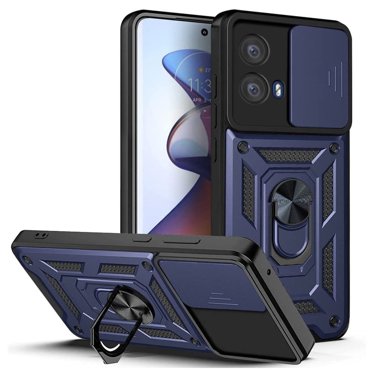 GENERICO - Funda Estuche Case Slider Compatible Con Motorola Edge 50 Fusion Azul