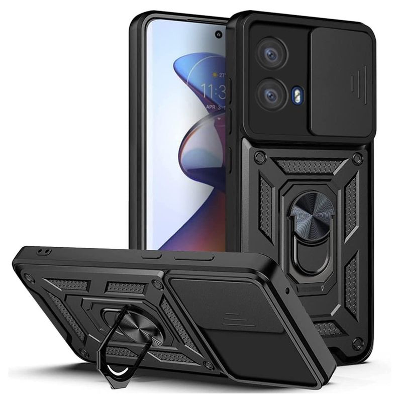 GENERICO - Funda Estuche Case Slider Compatible Con Motorola Edge 50 Fusion Negro