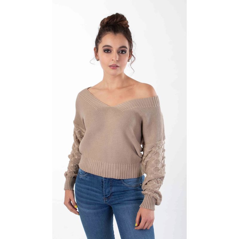 HIGHLAND - Sweater Dan Color Taupe.
