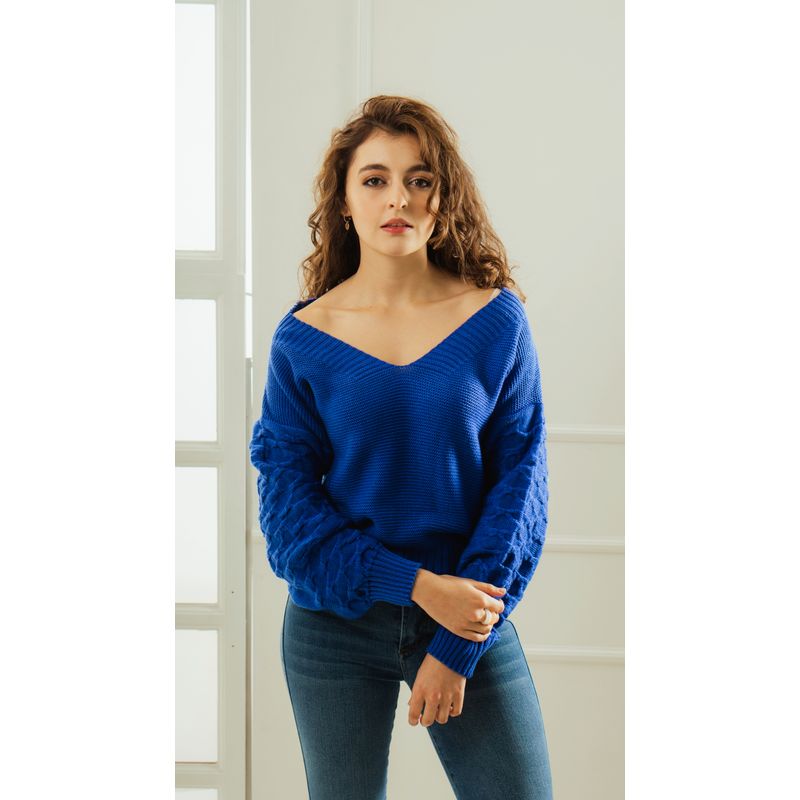 HIGHLAND - Sweater Dan Color Palo Azul aguamarina.