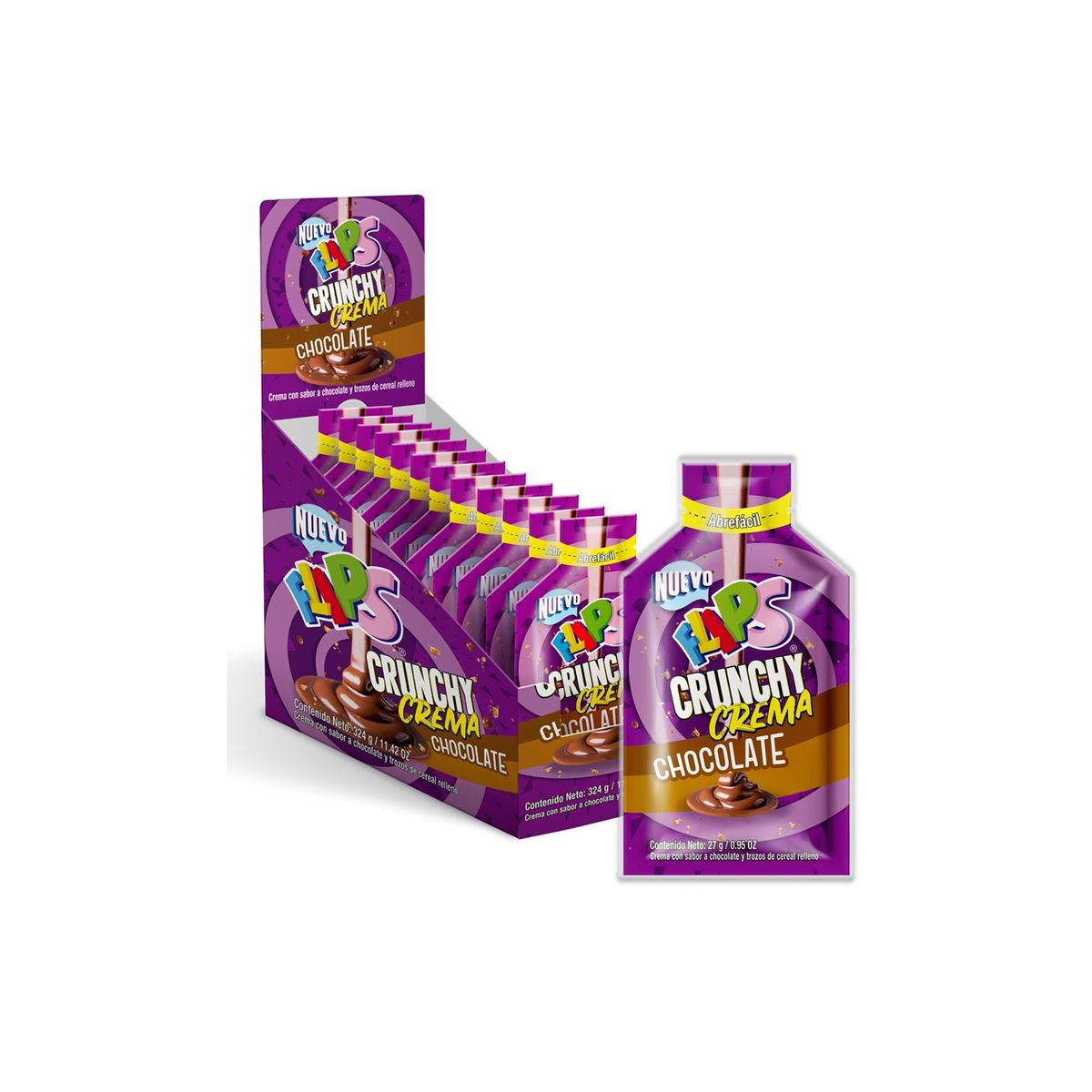 FLIPS - Crema de Chocolate Flips Crunchy 27gr x 12 uds