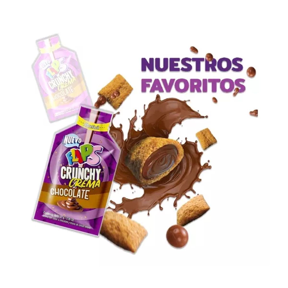 FLIPS - Crema de Chocolate Flips Crunchy 27gr x 12 uds