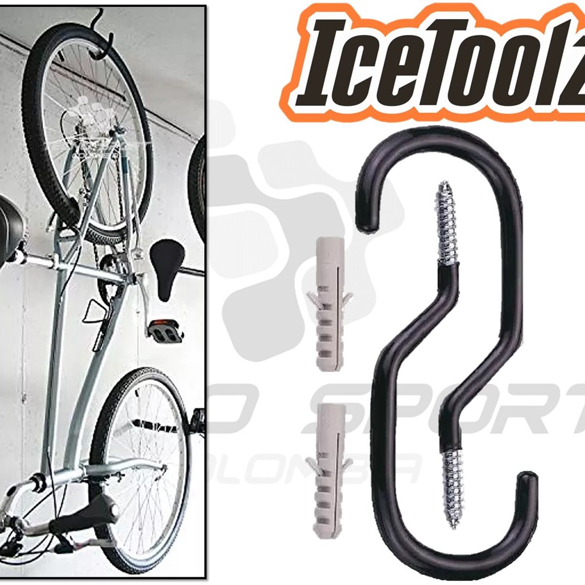 ICETOOLZ - Gancho Colgar Bicicleta Pared Ó Techo Soporte Organizador