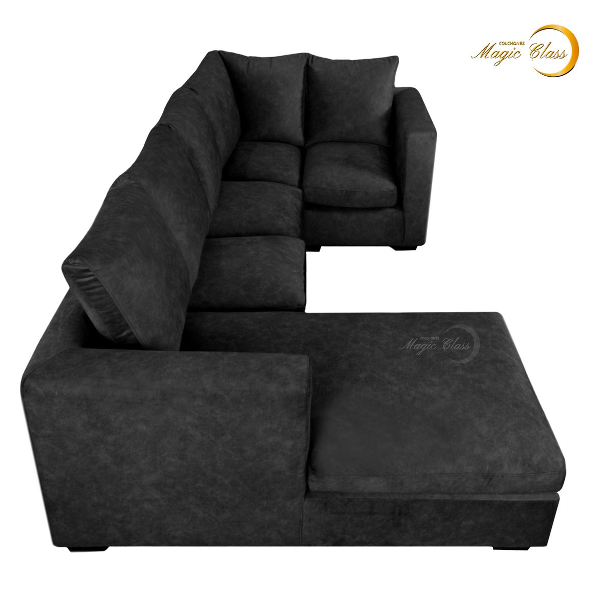 MAGIC CLASS - SALA MODERNA MINERVA MICROFIBRA NEGRO