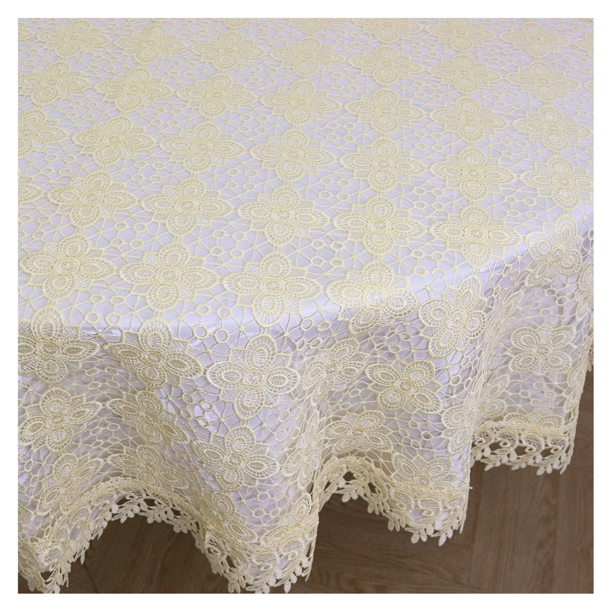 HOMETEX - MANTEL GUIPIUR 8260 REDONDO  BEIGE