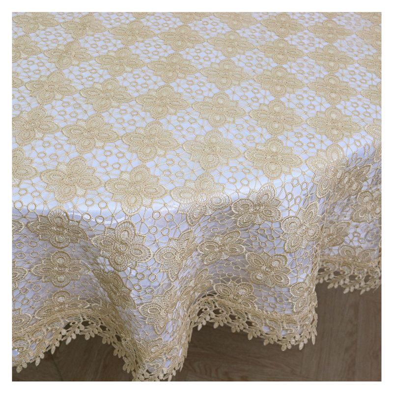 HOMETEX - MANTEL GUIPIUR 8260 REDONDO  DORADO